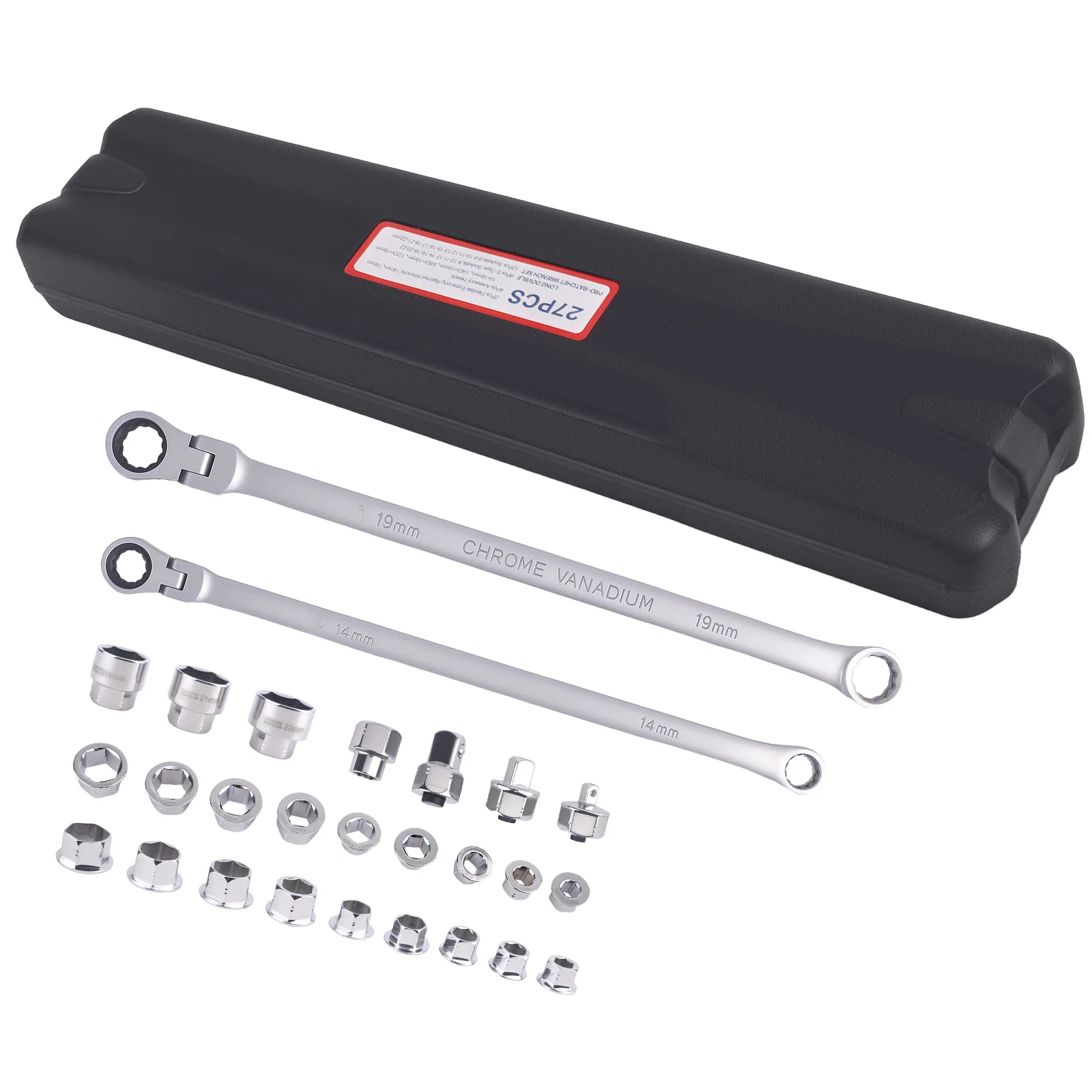 Durable Flex Head Ratchet Wrench Set 14mm 19mm Socket Kit Chrome Vanadium Steel
Durable Flex Head Ratchet Wrench Set 14mm 19mm Socket Kit Chrome Vanadium Steel