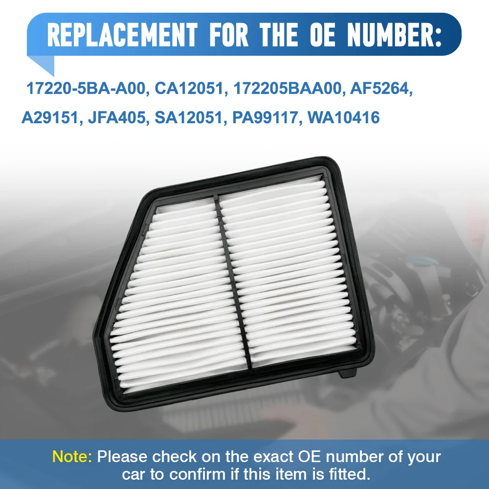 1 Pc Car Engine Air Filter For Honda Civic 2.0L Naturally Aspirated Only 2017-2024 AF5264 A29151 JFA405 17220-5BA-A00
1 Pc Car Engine Air Filter For Honda Civic 2.0L Naturally Aspirated Only 2017-2024 AF5264 A29151 JFA405 17220-5BA-A00