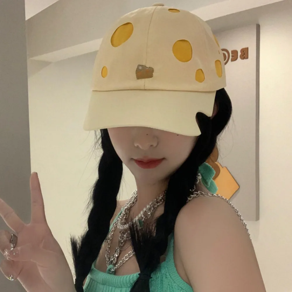 Korean Style Cheese Baseball Cap Sunscreen Solid Color Cheese Embroider Sun Hat Hip-hop Adjustable
Korean Style Cheese Baseball Cap Sunscreen Solid Color Cheese Embroider Sun Hat Hip-hop Adjustable