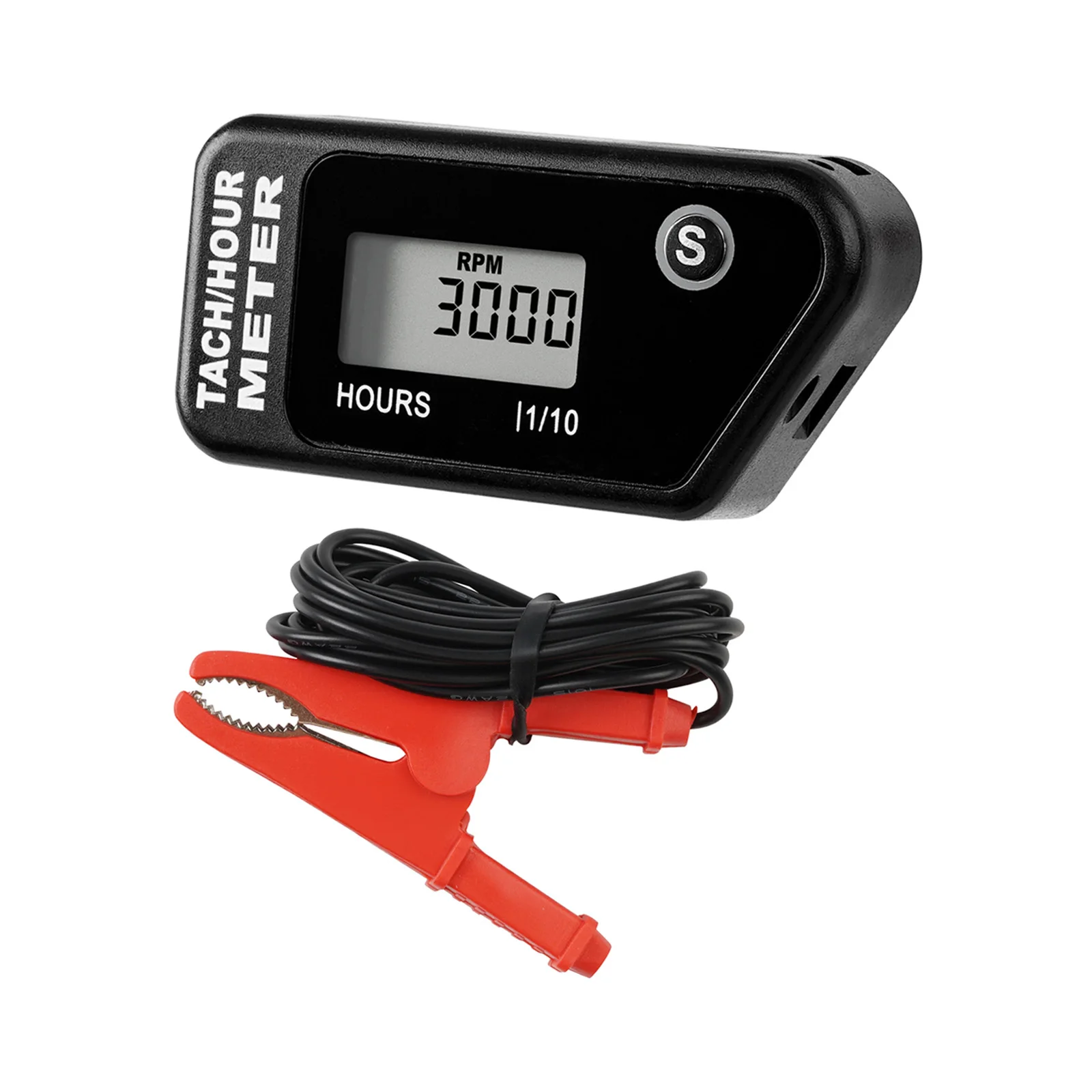 Digital Hours Tachometer with Alligator Clip for Garden Tractor Generator Motorcycle ATV Outboard Motor Jetski Chainsaw HM016J
Digital Hours Tachometer with Alligator Clip for Garden Tractor Generator Motorcycle ATV Outboard Motor Jetski Chainsaw HM016J