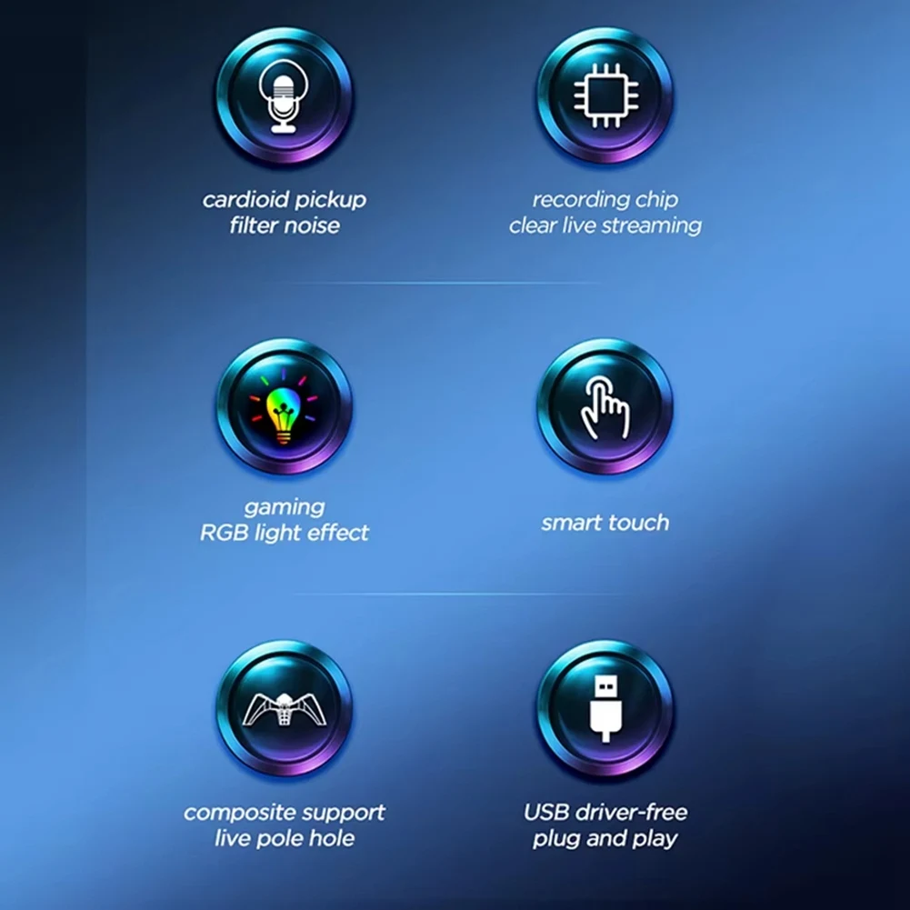 Popular NEW HK4 RGB Gaming Microphone Professional Live Streaming Condenser Desktop USB Noise Cancelling Podcast Microphone
Popular NEW HK4 RGB Gaming Microphone Professional Live Streaming Condenser Desktop USB Noise Cancelling Podcast Microphone
