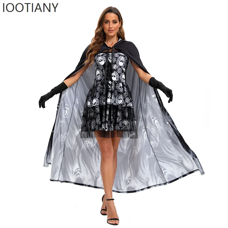 Women's Skeleton Cape Halloween Party Death Cosplay Dress Cape Anime Horror Cosplay Ghost Print Costume Stage Costume 2025
Women's Skeleton Cape Halloween Party Death Cosplay Dress Cape Anime Horror Cosplay Ghost Print Costume Stage Costume 2025