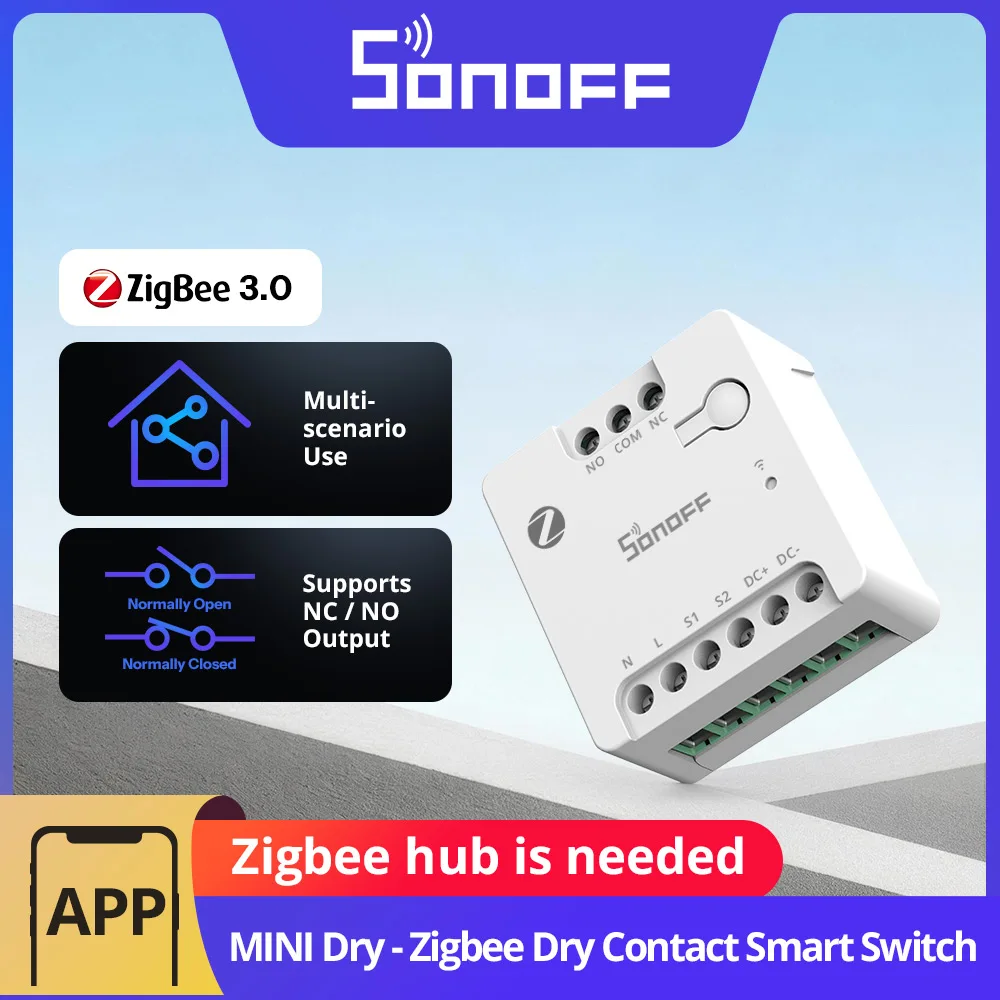 SONOFF MINI-ZBD MINI Dry Zigbee Dry Contact Smart Switch AC & DC Power Compatibility Control Garage Door,Motor,Boiler,Main Gate
SONOFF MINI-ZBD MINI Dry Zigbee Dry Contact Smart Switch AC & DC Power Compatibility Control Garage Door,Motor,Boiler,Main Gate