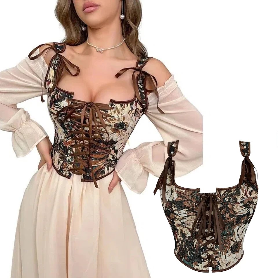 Women Retro Vintage Victorian Push Up Bustier Flower Embroidered Plus Size Corset Tank Top Renaissance Party Outfit
Women Retro Vintage Victorian Push Up Bustier Flower Embroidered Plus Size Corset Tank Top Renaissance Party Outfit