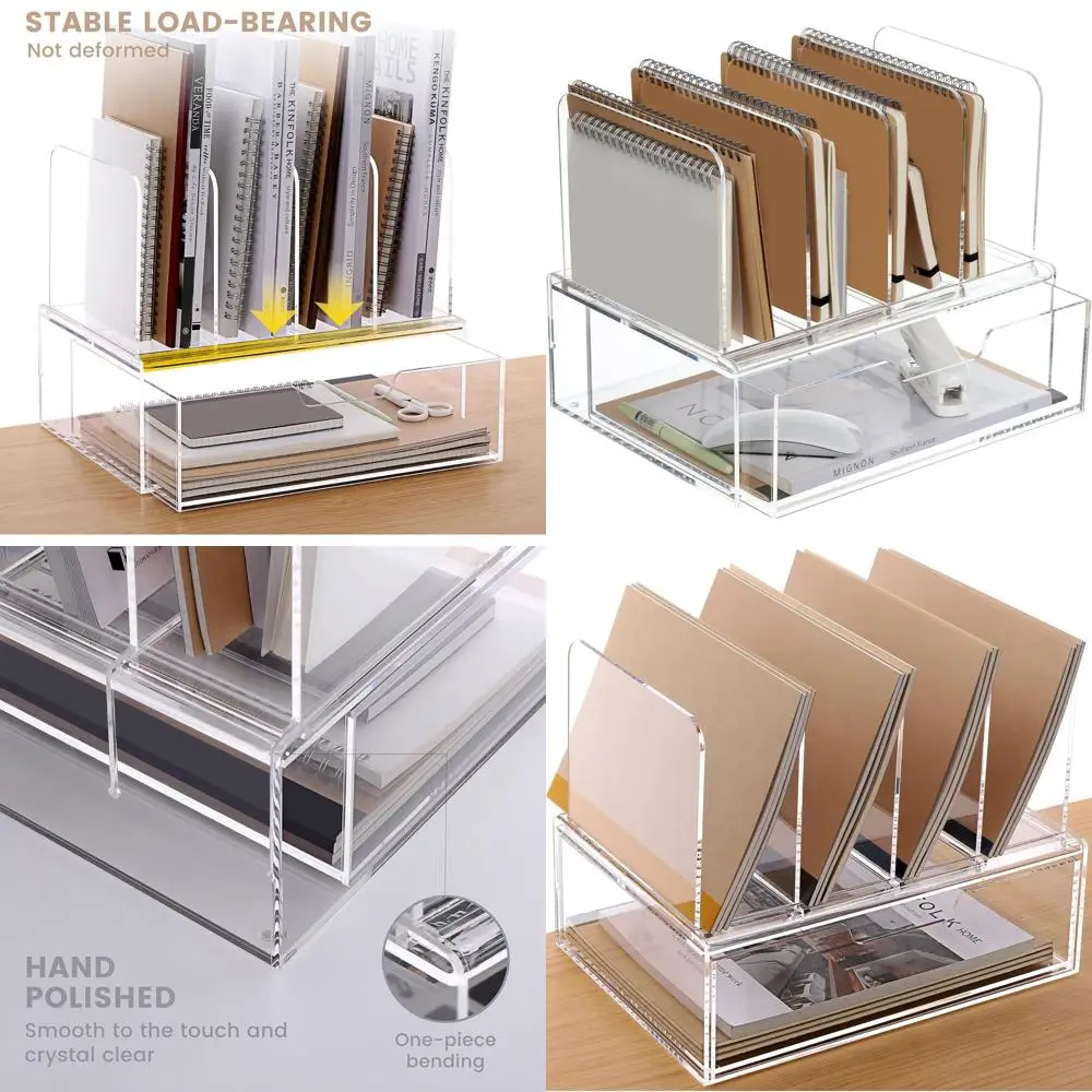Прозрачный акриловый поднос для писем с 4-секционным выдвижным ящиком для организации офисного стола
Прозрачный акриловый поднос для писем с 4-секционным выдвижным ящиком для организации офисного стола