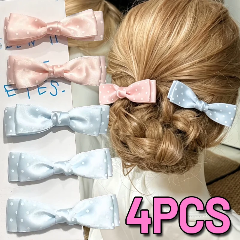 Trendy Kawaii Polka Dot Bow Hair Clips Set for Girls Pink Blue Polka Dot Satin Side Clip Barrettes Party Hair Accessories Gifts
Trendy Kawaii Polka Dot Bow Hair Clips Set for Girls Pink Blue Polka Dot Satin Side Clip Barrettes Party Hair Accessories Gifts