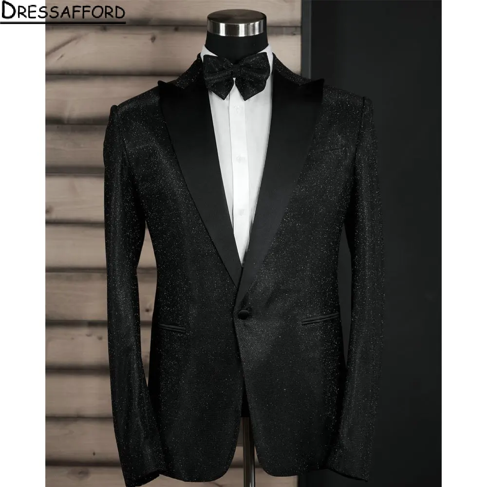 Black Glitter Crystal Formal Men Suits 2 Piece Fashion Business Casual Wear Party Wedding Groom Tuxedo Jacket And Pants
Black Glitter Crystal Formal Men Suits 2 Piece Fashion Business Casual Wear Party Wedding Groom Tuxedo Jacket And Pants
