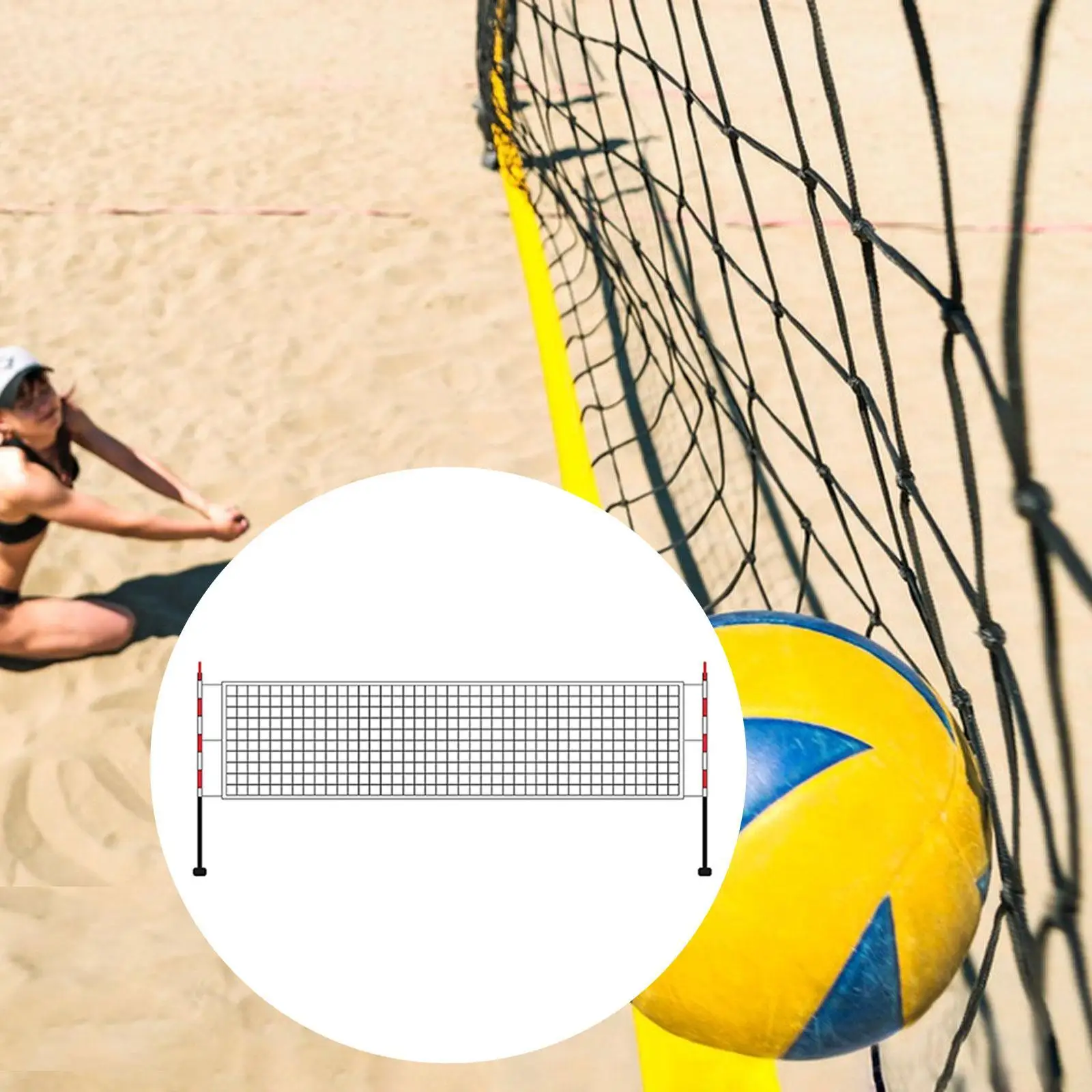 Portable Volleyball Net Standard Size Nylon Sports Mesh with Carry Bag for Park Backyard Practice Equipment
Portable Volleyball Net Standard Size Nylon Sports Mesh with Carry Bag for Park Backyard Practice Equipment