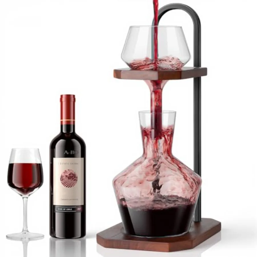 Wine Decanter High-Efficiency Wine Decanter Borosilicate Glass Decanter and Funnel with Solid Wood Base and Stainless Steel Sta
Wine Decanter High-Efficiency Wine Decanter Borosilicate Glass Decanter and Funnel with Solid Wood Base and Stainless Steel Sta