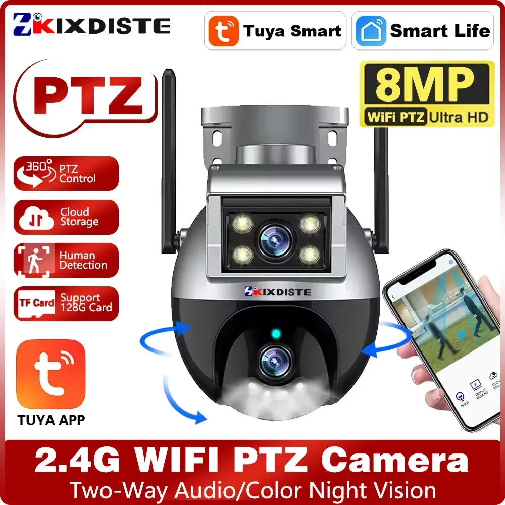 Tuya 4K Dual Lens Wifi PTZ Camera Outdoor 2 Way Audio Wireless CCTV Security Surveillance Camera Auto Tracking IP Cam Smart Life
Tuya 4K Dual Lens Wifi PTZ Camera Outdoor 2 Way Audio Wireless CCTV Security Surveillance Camera Auto Tracking IP Cam Smart Life