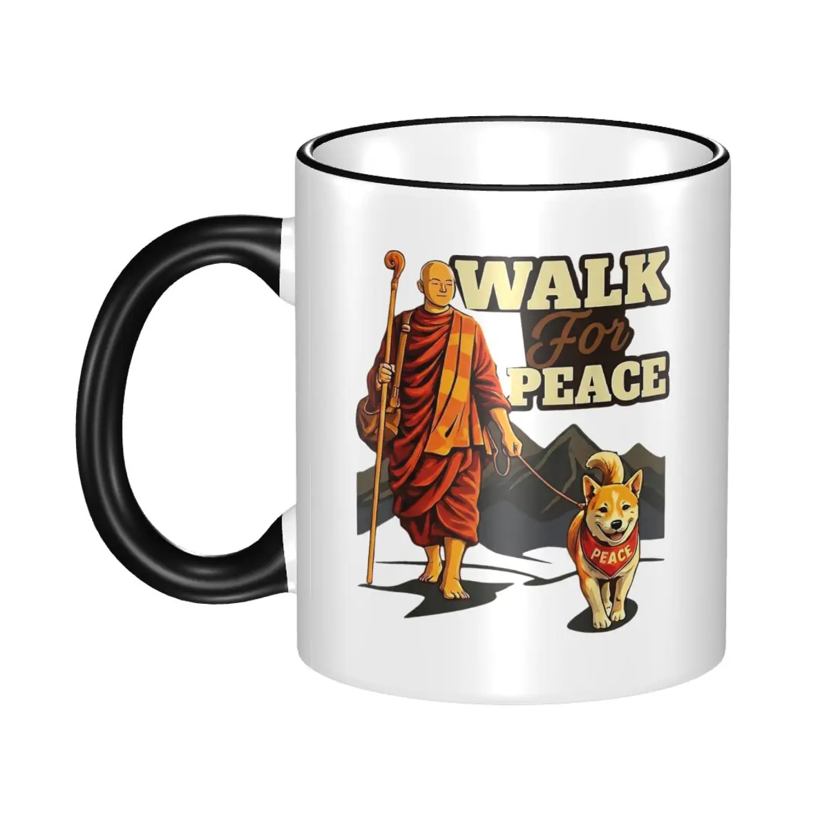 Walk For Peace Monks And Aloka Dog Merch Coffee Mugs Funny Tea Cups Gifts
Walk For Peace Monks And Aloka Dog Merch Coffee Mugs Funny Tea Cups Gifts