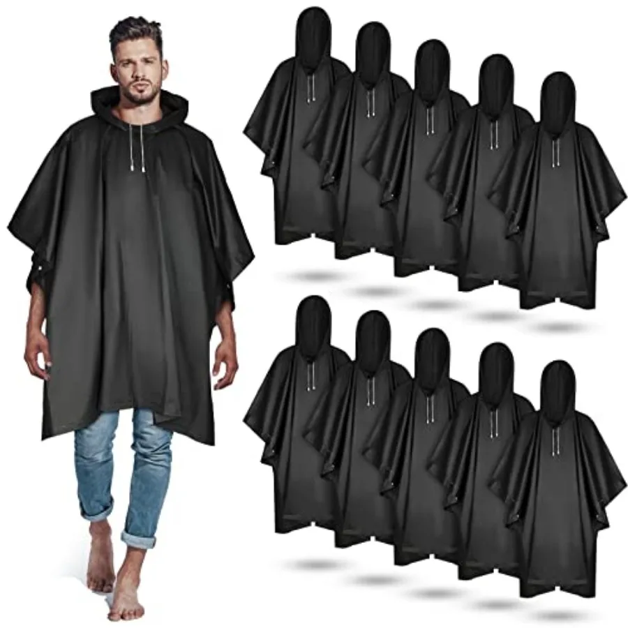 10 Pcs 10 Pcs Rain Ponchos for Adults with Drawstring Hood Reusable Raincoats Waterproof Thickened Rain Jacket for Men Women
10 Pcs 10 Pcs Rain Ponchos for Adults with Drawstring Hood Reusable Raincoats Waterproof Thickened Rain Jacket for Men Women