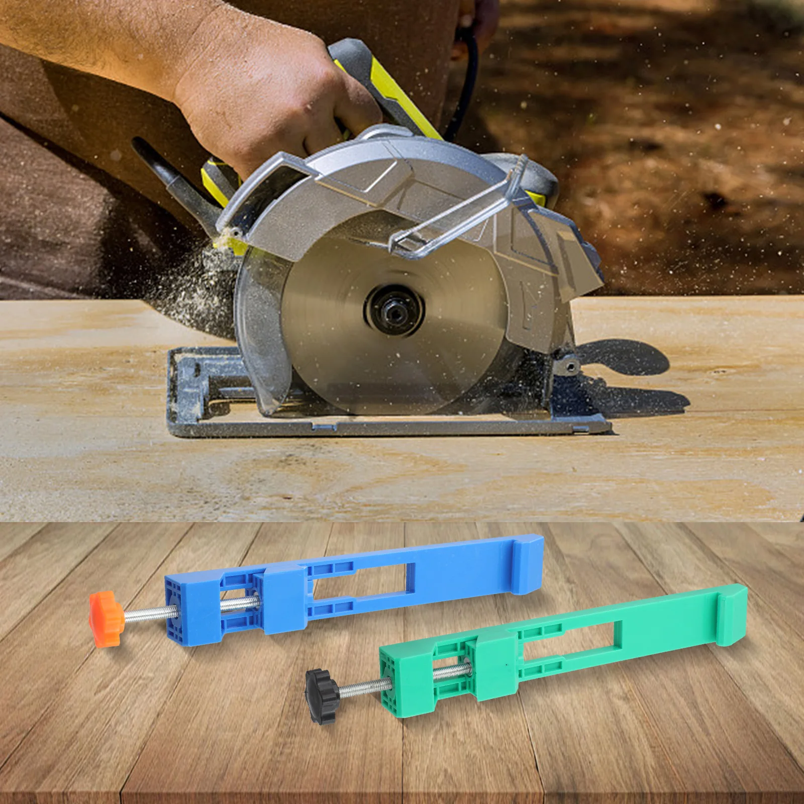 2PC Adjustable Cutting Machine Base Guide Circular Saw Milling Positioning Clamps Cutting Machine Edge Guide Positioner Tool