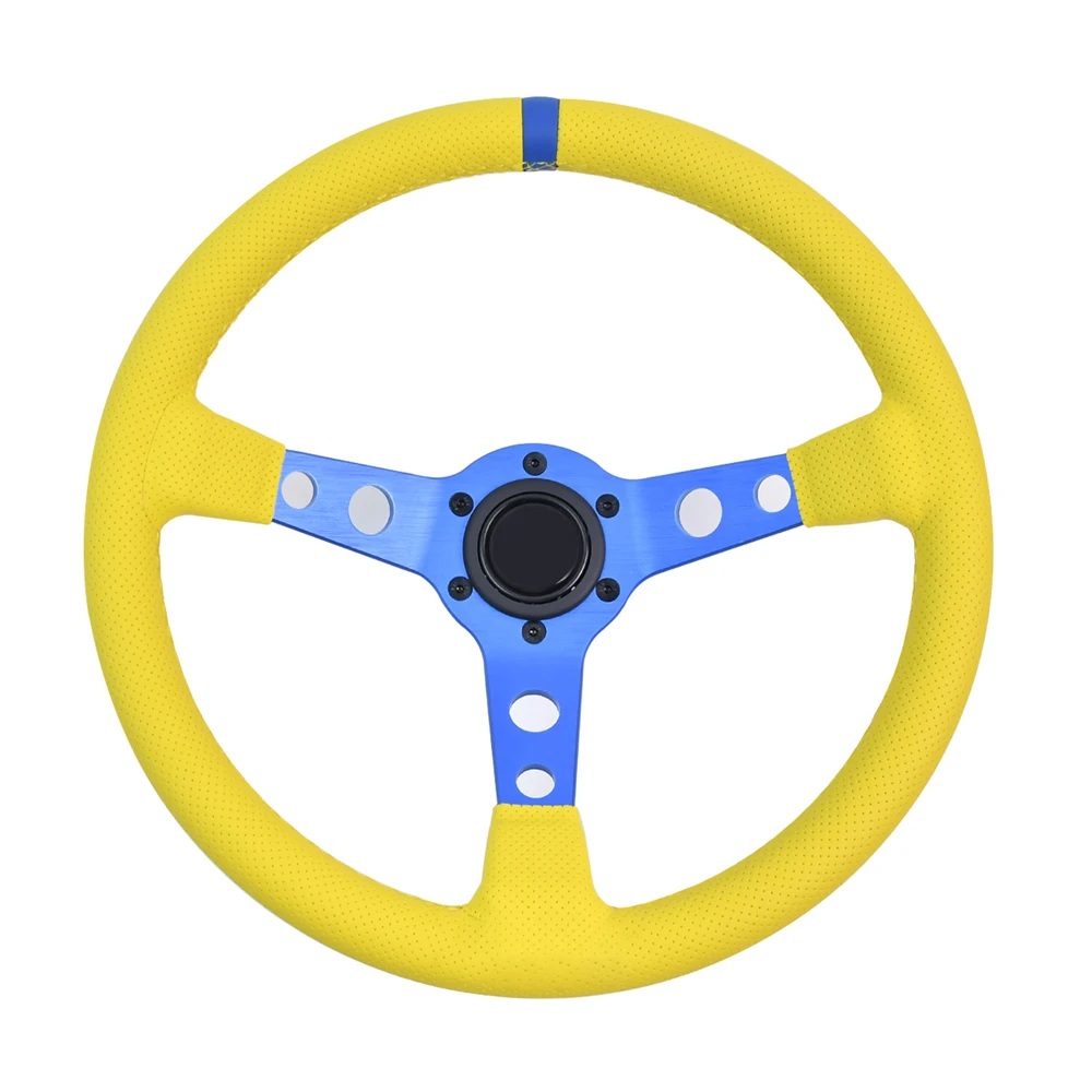 330mm Automobile Repacking Racing Steering Wheel Round Hole Bracket Drift Racing Steering Wheel With Yellow Leather
330mm Automobile Repacking Racing Steering Wheel Round Hole Bracket Drift Racing Steering Wheel With Yellow Leather