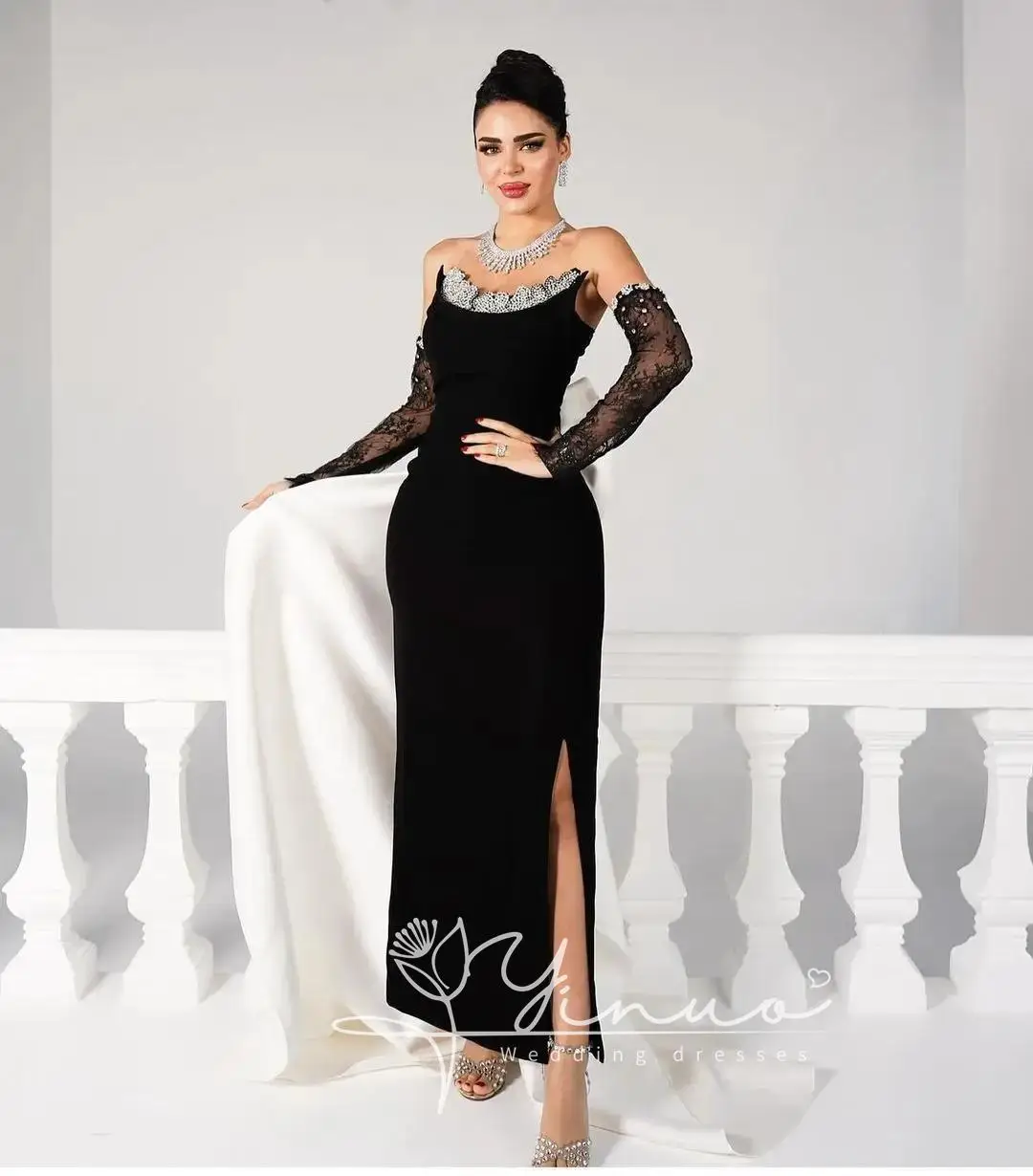 customized Mermaid Lace Long Sleeves Evening Dresses Strapless Beadings Bow Ankle Length Prom Dresses Side Split Party Dresses
customized Mermaid Lace Long Sleeves Evening Dresses Strapless Beadings Bow Ankle Length Prom Dresses Side Split Party Dresses