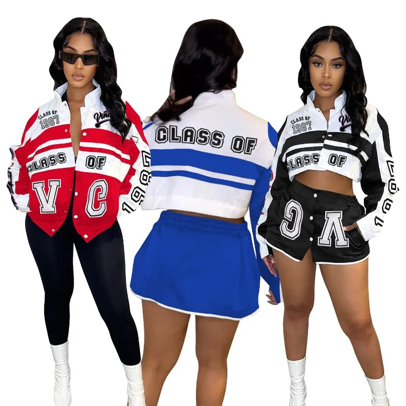 Letters Print Color Patchwork Detachable Jackets Women Stand Collar Long Sleeve Single Breasted Motorcycle Racing Loose Coats
Letters Print Color Patchwork Detachable Jackets Women Stand Collar Long Sleeve Single Breasted Motorcycle Racing Loose Coats