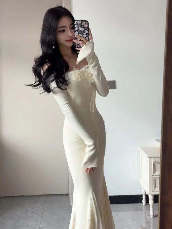 Pure Desire, сексуальное облегающее платье на одно плечо, длинное платье со средней талией, смесь хлопка, кружевные детали, осень-зима, сезонная мода Dr
Pure Desire, сексуальное облегающее платье на одно плечо, длинное платье со средней талией, смесь хлопка, кружевные детали, осень-зима, сезонная мода Dr