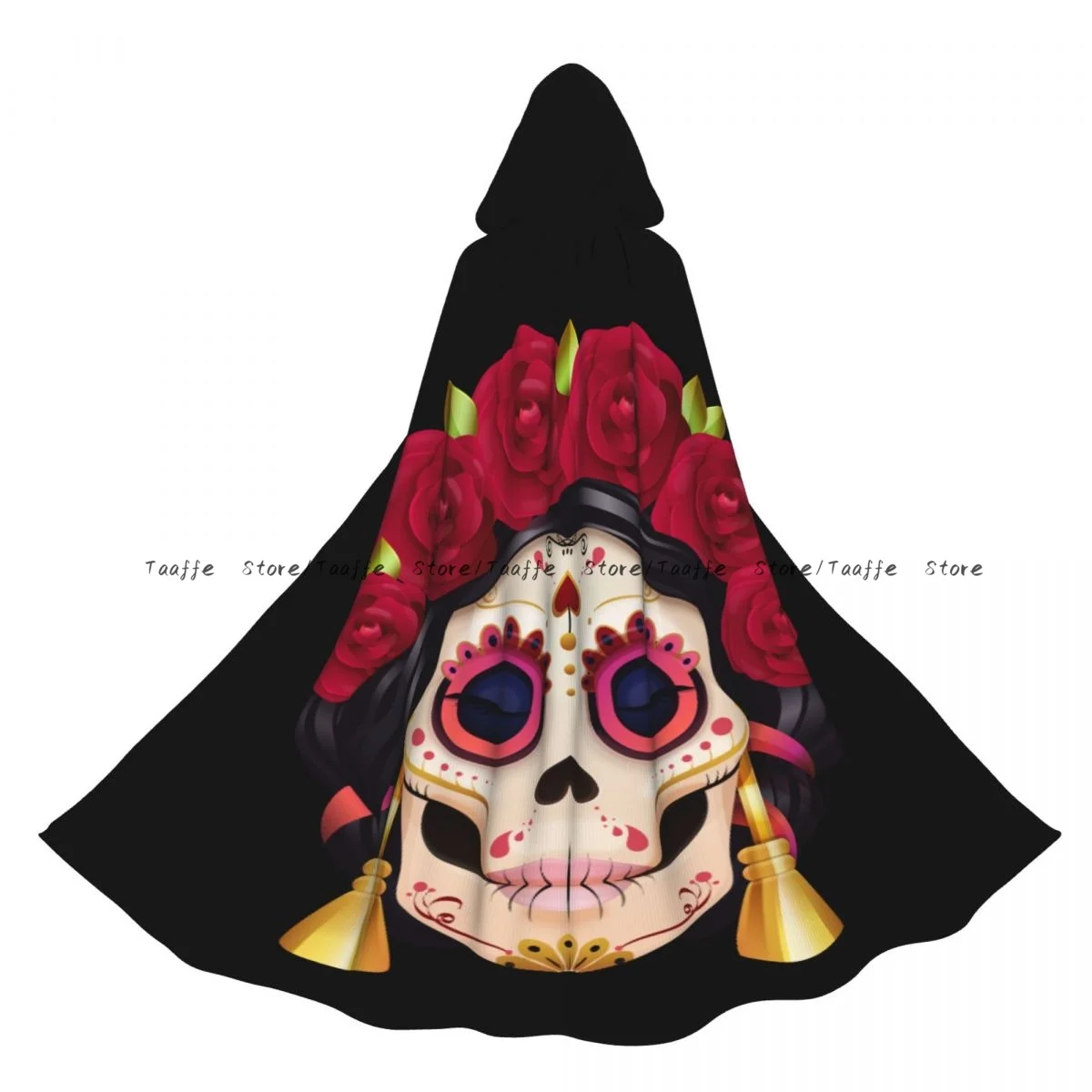 Mexican Female Skull Witch Cloak Hooded Cosplay Costume Halloween Adult Long Party Cape
Mexican Female Skull Witch Cloak Hooded Cosplay Costume Halloween Adult Long Party Cape