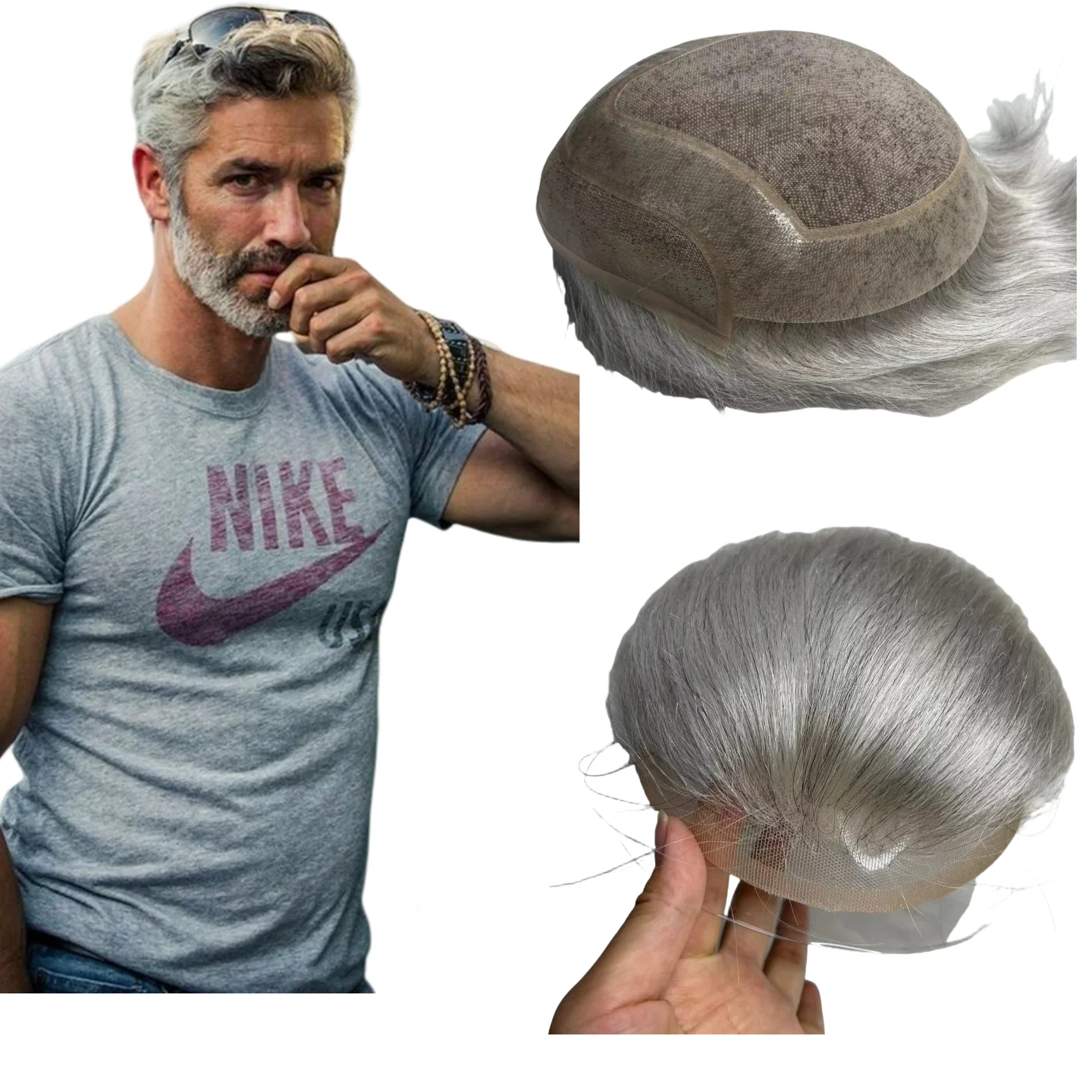 Men Toupee Natural Hairline Wigs For Man 1B80 Human Hair Replacement System Grey Hair Lace Mono With PU Male Hair Prosthesis
Men Toupee Natural Hairline Wigs For Man 1B80 Human Hair Replacement System Grey Hair Lace Mono With PU Male Hair Prosthesis