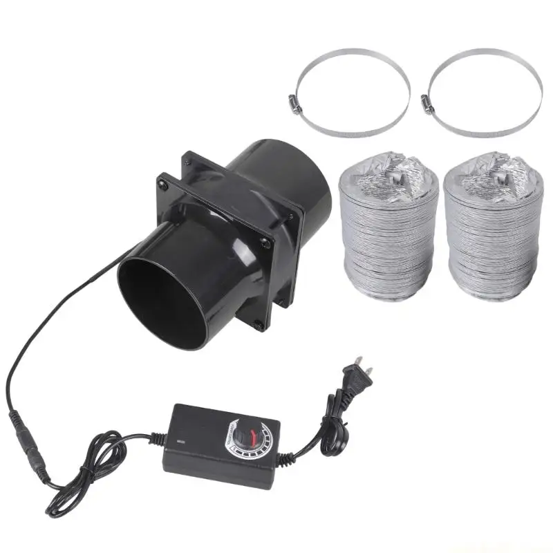 Adjustable Speed 3D Printer Exhaust Fan Include 2 Long Hoses for Ventilation