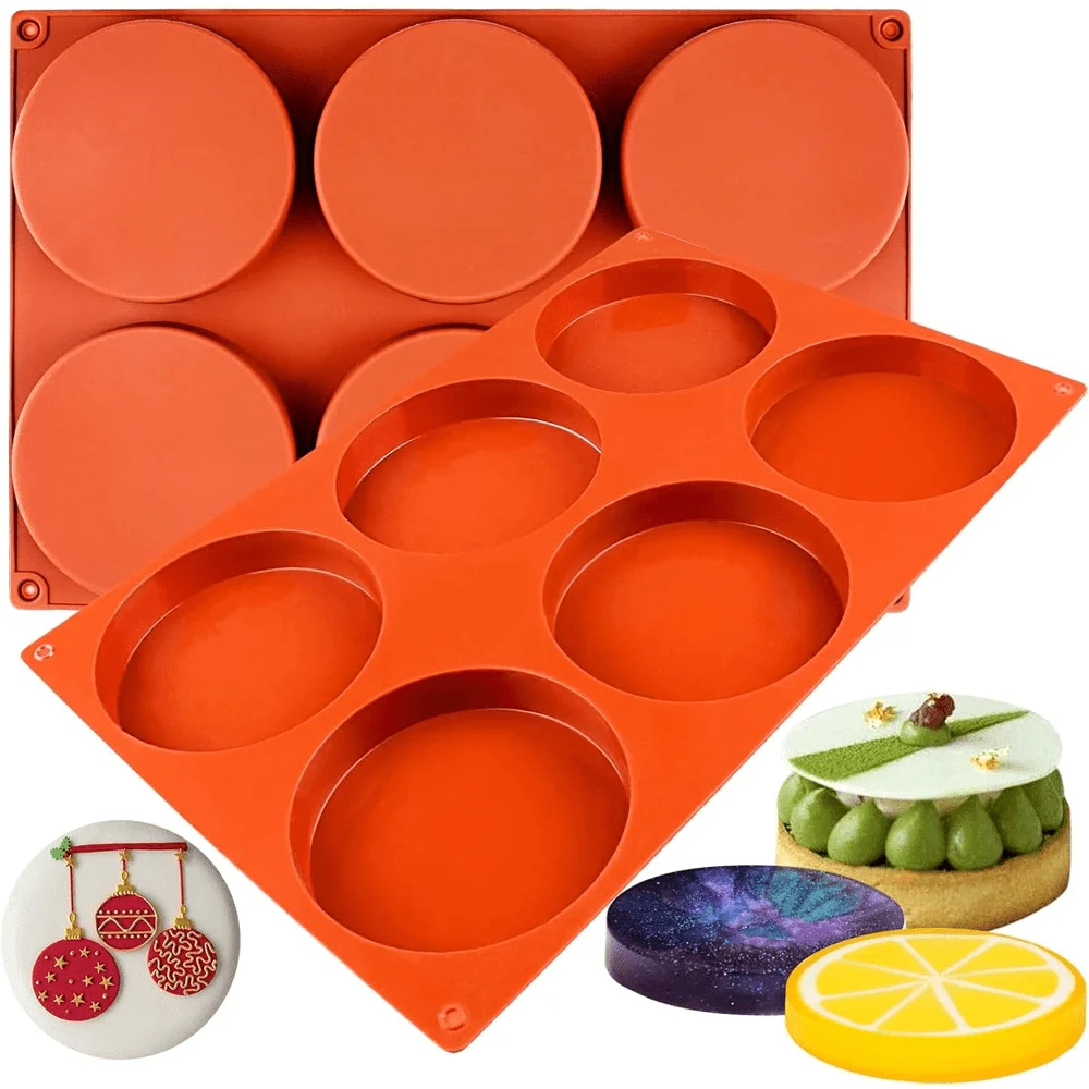 2pcs 6-Cavity Round Egg Tart Silicone Mold for Baking Mousse Cake, 3D Chocolate Cream Cake, Brownie, French-Style Dessert Mold
2pcs 6-Cavity Round Egg Tart Silicone Mold for Baking Mousse Cake, 3D Chocolate Cream Cake, Brownie, French-Style Dessert Mold