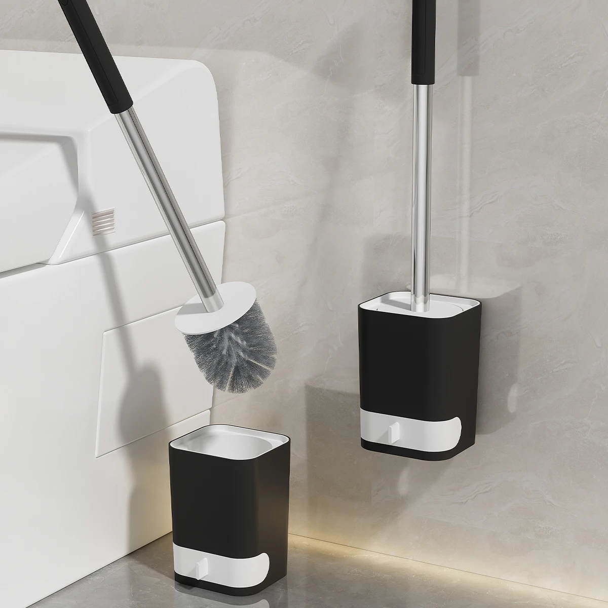 Punch-Free Wall Mounted Toilet Brush With Drainable Base Long Handle Plastic Toilet Cleaning Brush Bathroom Accessories
Punch-Free Wall Mounted Toilet Brush With Drainable Base Long Handle Plastic Toilet Cleaning Brush Bathroom Accessories