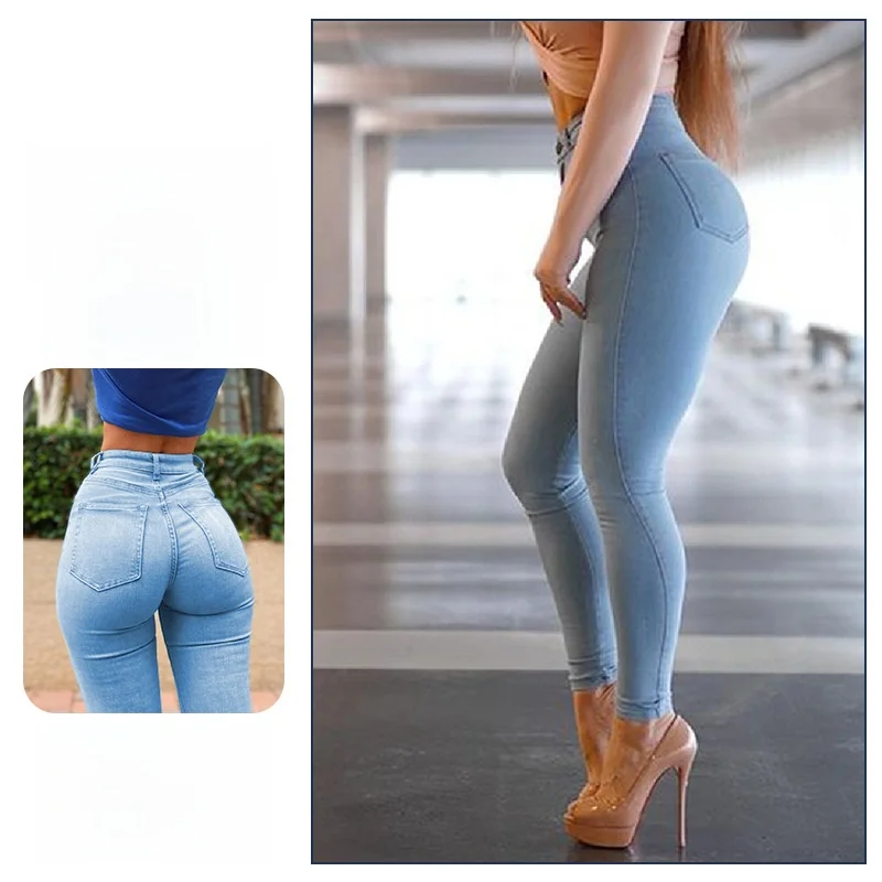 Stretch Denim Jeans Women's Slim Fit Elastic Large Size Nine-Piece Pants Natural Waist Smart Style Deep Color Spring Season
Stretch Denim Jeans Women's Slim Fit Elastic Large Size Nine-Piece Pants Natural Waist Smart Style Deep Color Spring Season