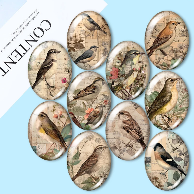 Bird Vintage 10pcs mixed 13x18mm/18x25mm/30x40mm Oval photo glass cabochon demo flat back Making findings
Bird Vintage 10pcs mixed 13x18mm/18x25mm/30x40mm Oval photo glass cabochon demo flat back Making findings