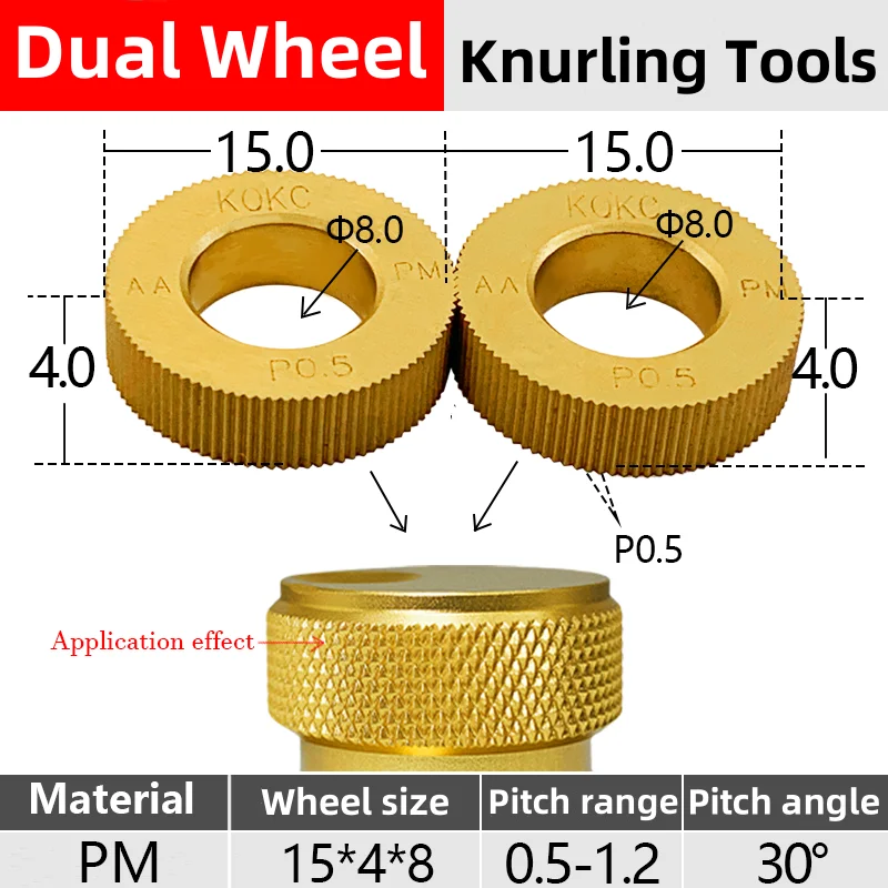 Stuka Square diamond pattern 15*4*8 BR15° AA90° Cut Knurling Tools wheel KOKC For CNC Lathe feeding
Stuka Square diamond pattern 15*4*8 BR15° AA90° Cut Knurling Tools wheel KOKC For CNC Lathe feeding