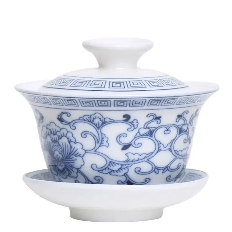 60ml Blue White Porcelain Gaiwan Chinese Tureen Cup Bowl Kung Fu Tea Set Decor
60ml Blue White Porcelain Gaiwan Chinese Tureen Cup Bowl Kung Fu Tea Set Decor