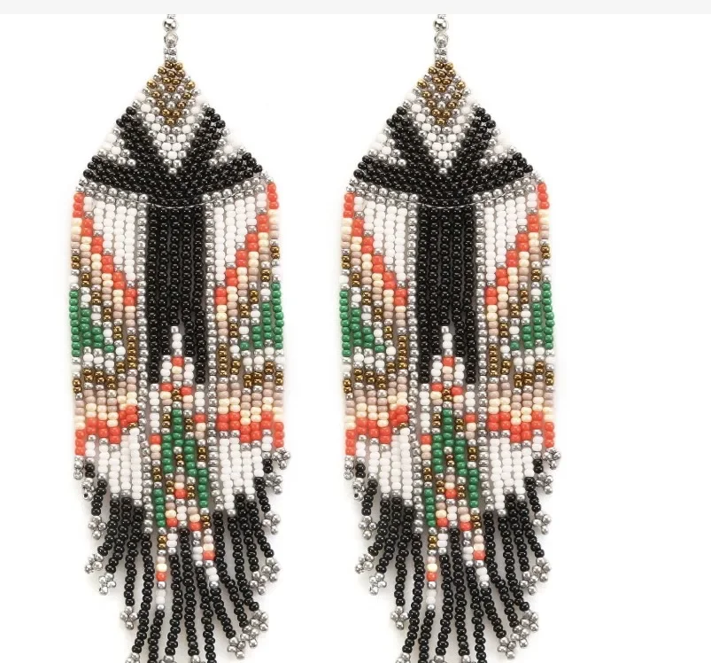 Rice Bead Earrings Hand Weaving Beaded Simplicity Exaggeration Colour Retro Bohemia Geometry Ma'am Tassel Earrings for Women
Rice Bead Earrings Hand Weaving Beaded Simplicity Exaggeration Colour Retro Bohemia Geometry Ma'am Tassel Earrings for Women