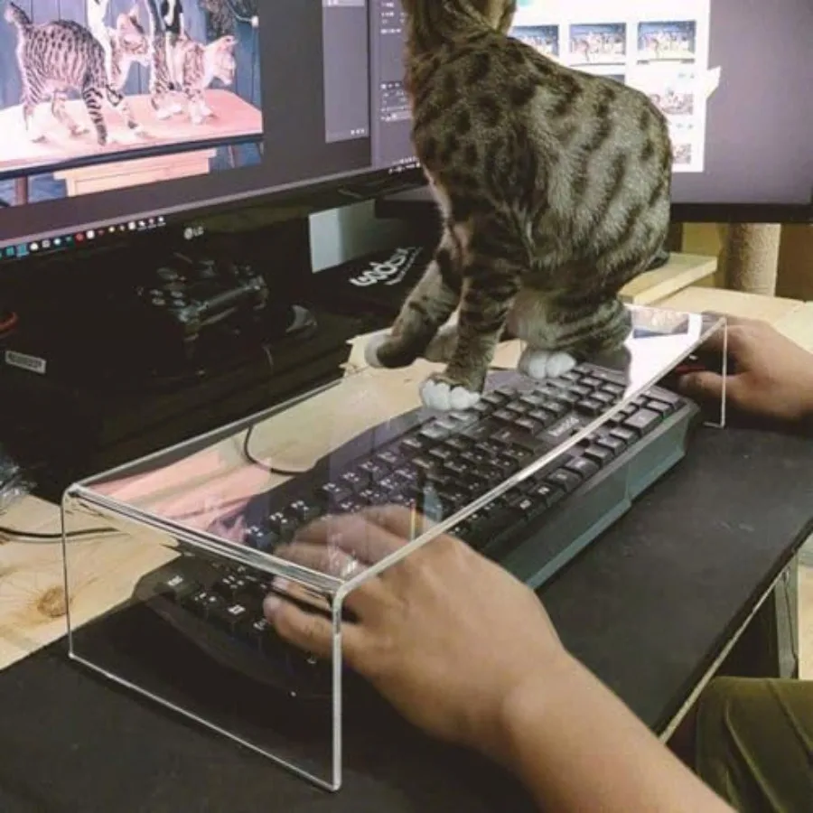 Clear Acrylic Keyboard Cover Protector Anti-Cat, 2 in 1 Keyboard Bridge Protector and Monitor Stand
Clear Acrylic Keyboard Cover Protector Anti-Cat, 2 in 1 Keyboard Bridge Protector and Monitor Stand