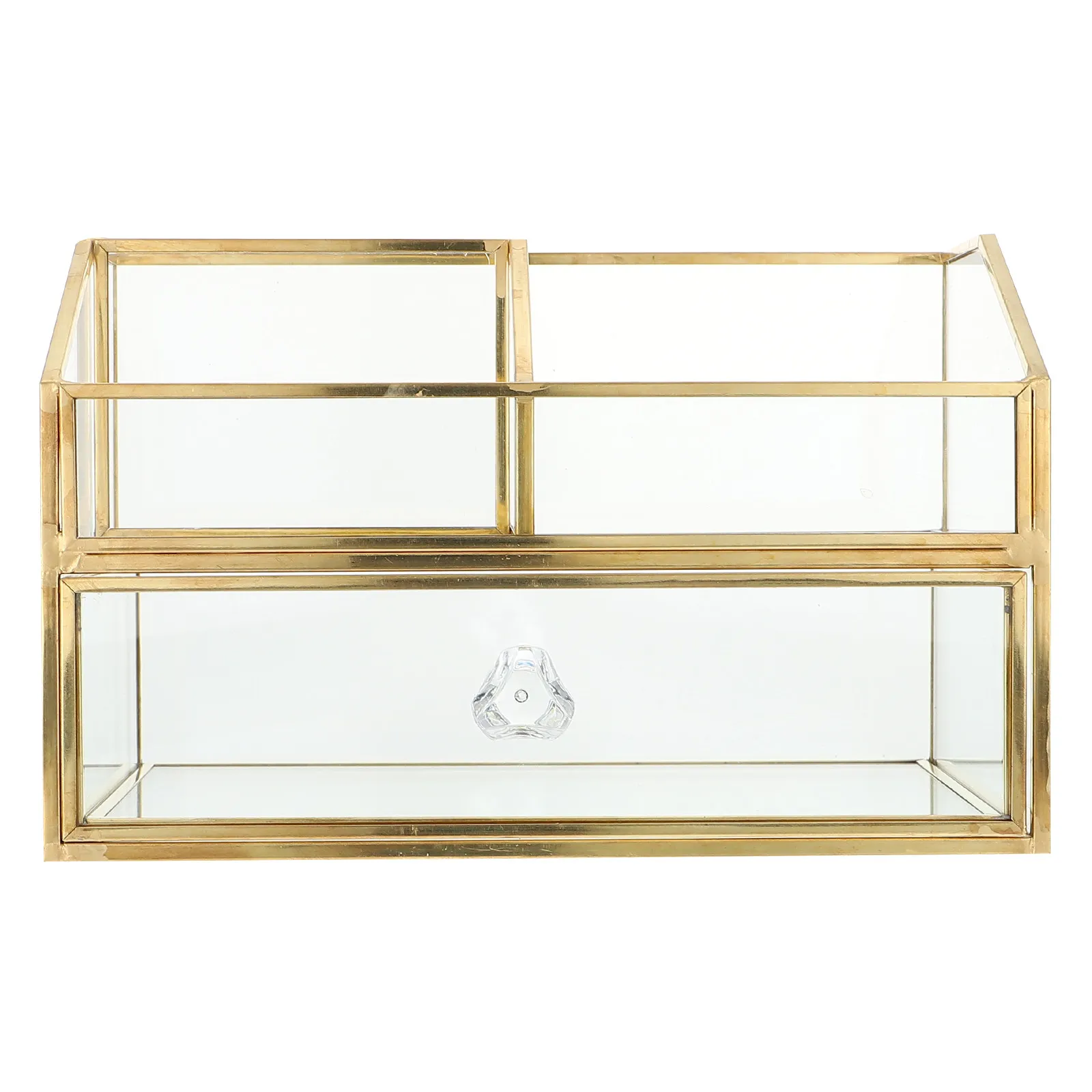 Double Layer Glass Makeup Storage Box Transparent Cosmetics Organizer Large Capacity Desktop Jewelry Container Creative Earring
Double Layer Glass Makeup Storage Box Transparent Cosmetics Organizer Large Capacity Desktop Jewelry Container Creative Earring