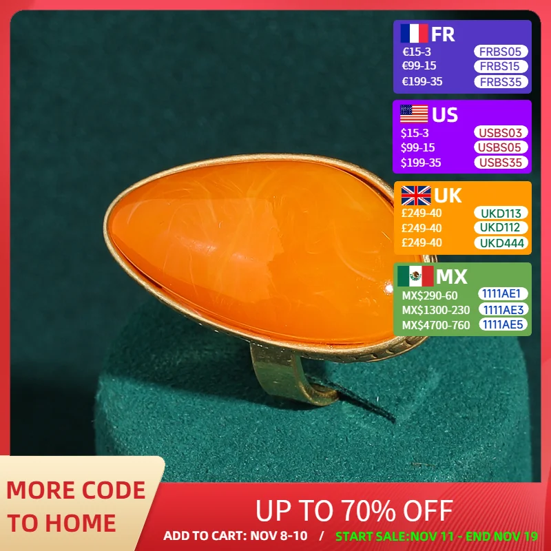 Vintage Orange Natural Stone Rings Triangular Geometry Summer Jewelry Accessories For Women Candy Luxury Quality Designer 2025
Vintage Orange Natural Stone Rings Triangular Geometry Summer Jewelry Accessories For Women Candy Luxury Quality Designer 2025