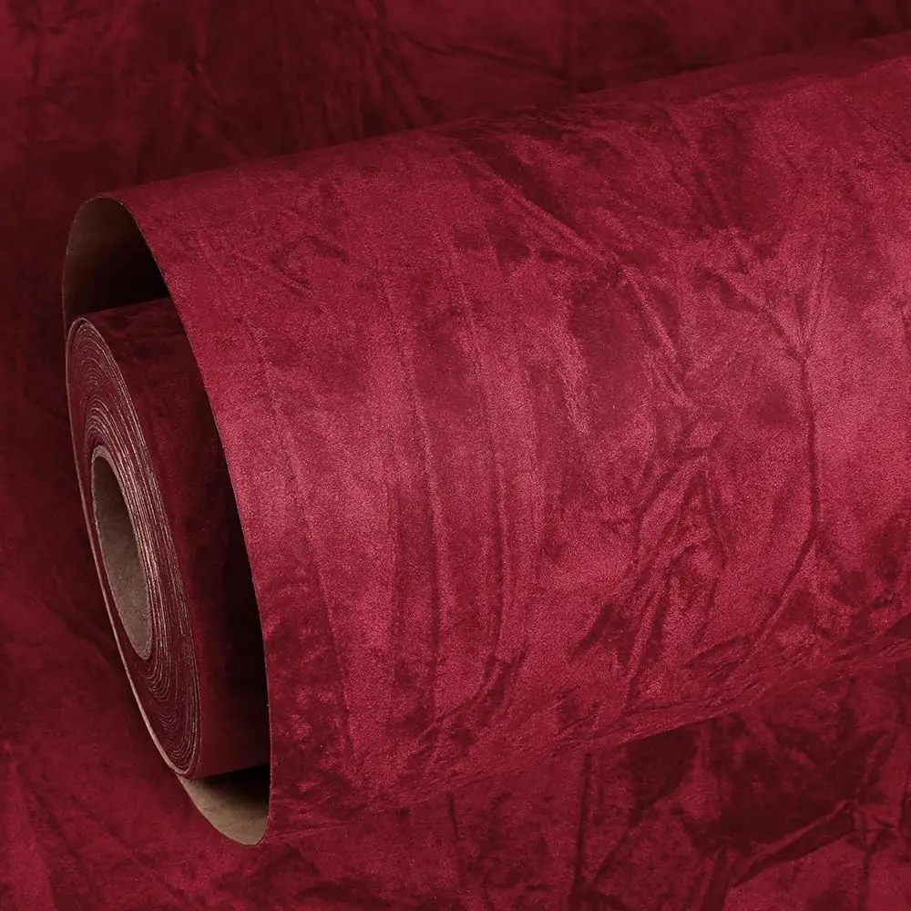 17.5Inx23Ft Red Peel And Sti Wallpaper Removable Velvet Wallpaper Self Adhesive Textured Bury Velvet Fabric Wall Paper Vintage
17.5Inx23Ft Red Peel And Sti Wallpaper Removable Velvet Wallpaper Self Adhesive Textured Bury Velvet Fabric Wall Paper Vintage