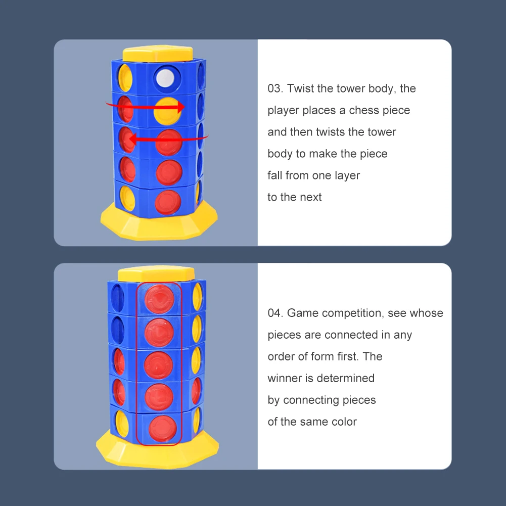4 In A Row Tables Game Connect Cylindrical Rotatable Family Board Same Colour In A Row 3D Strategy Game for 3+ Kids
4 In A Row Tables Game Connect Cylindrical Rotatable Family Board Same Colour In A Row 3D Strategy Game for 3+ Kids