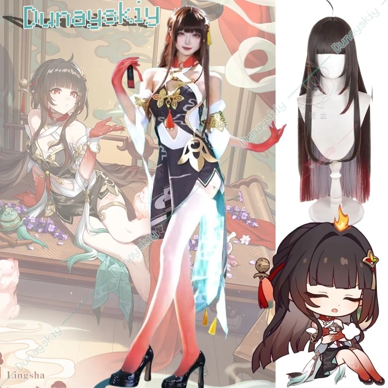 Honkai Star Rail Lingsha Cosplay Costume Wig Dan Zhu Dress Uniform Headwear The Xianzhou Luofu Halloween Party for Women
Honkai Star Rail Lingsha Cosplay Costume Wig Dan Zhu Dress Uniform Headwear The Xianzhou Luofu Halloween Party for Women