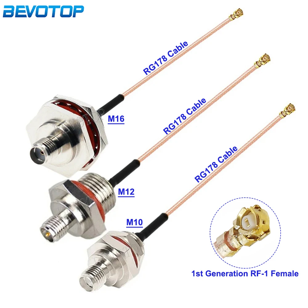 10PCS/LOT SMA to RF-1st RG178 Cable M10 M12 M16 SMA / RP-SMA Female to RF-1st Female Jack RF Coaxial Antenna Extension Jumper
10PCS/LOT SMA to RF-1st RG178 Cable M10 M12 M16 SMA / RP-SMA Female to RF-1st Female Jack RF Coaxial Antenna Extension Jumper