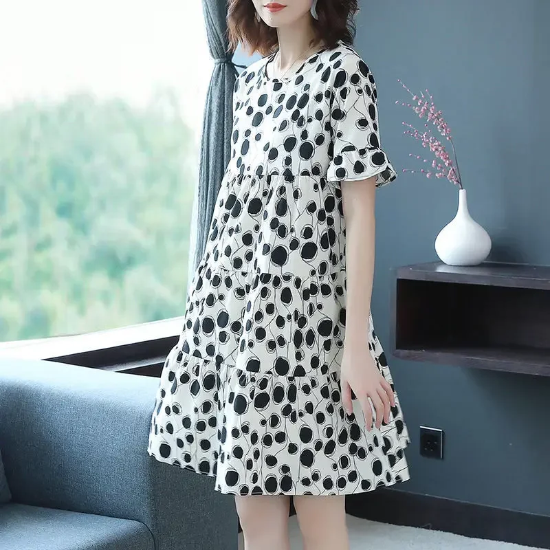 Polka Dot Chiffon Dress Large Short Sleeve Printed Loose Skirt Woman Dress Vestido De Mujer Femme Robe
Polka Dot Chiffon Dress Large Short Sleeve Printed Loose Skirt Woman Dress Vestido De Mujer Femme Robe