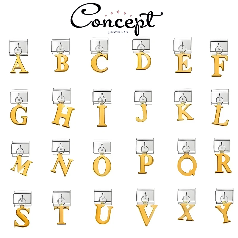 2025 New Golden Letter Name Modular Charm Italian Links Fit 9mm Elastic Bracelet Stainless Steel Jewelry DIY Making
2025 New Golden Letter Name Modular Charm Italian Links Fit 9mm Elastic Bracelet Stainless Steel Jewelry DIY Making