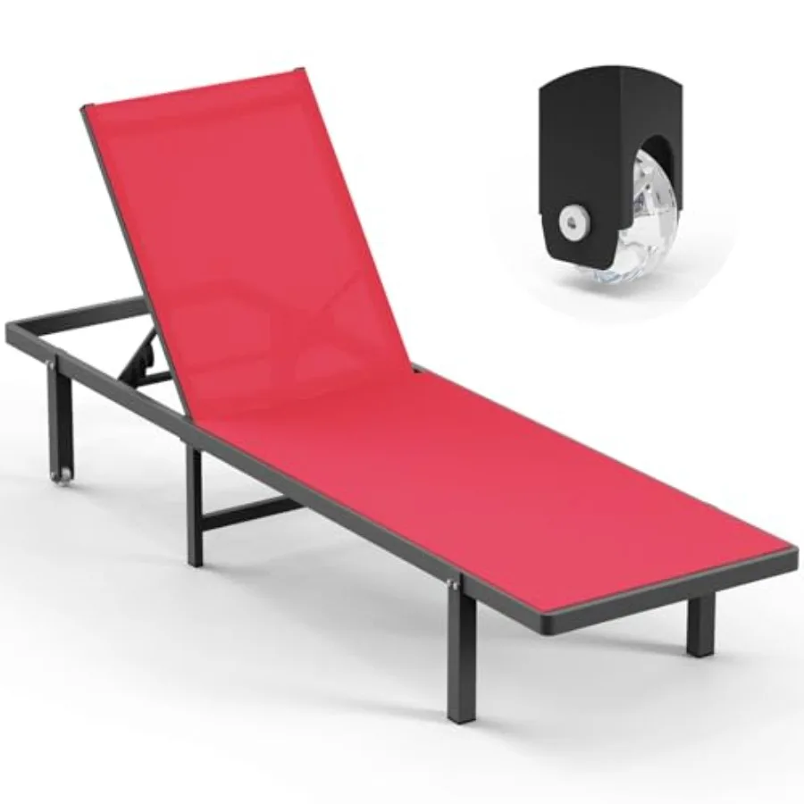 Lounge Chair Outdoor with Wheels, Aluminum Patio Chaise Lounge Chair with 5 Adjustable Backrest - Easy to Move- Pool Lounge Cha
Lounge Chair Outdoor with Wheels, Aluminum Patio Chaise Lounge Chair with 5 Adjustable Backrest - Easy to Move- Pool Lounge Cha
