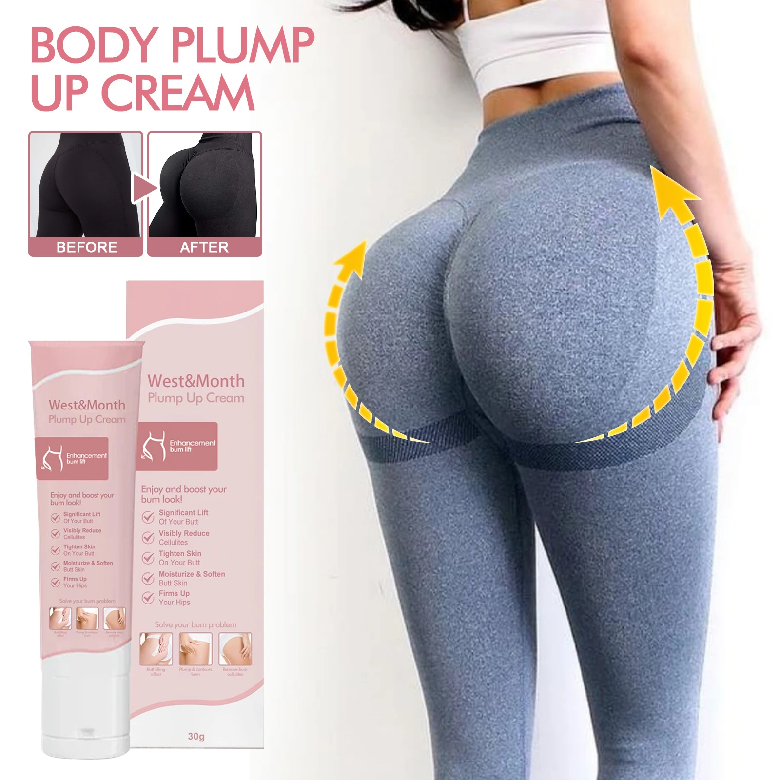 West&Mooth Butt Enlargement Cream Anti Sagging Tighten Skin Elasticity Increased Buttocks Enlargement Products Butt Lift Cream
West&Mooth Butt Enlargement Cream Anti Sagging Tighten Skin Elasticity Increased Buttocks Enlargement Products Butt Lift Cream