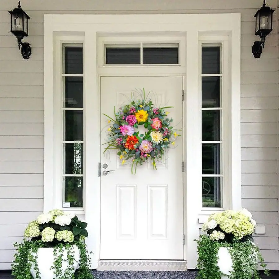 Summer Wreaths for Front Door Outside 24 Inch, Floral Door Wreath with Peony Dahlia Rose, for All Season Easter Indoor Outdoor F
Summer Wreaths for Front Door Outside 24 Inch, Floral Door Wreath with Peony Dahlia Rose, for All Season Easter Indoor Outdoor F