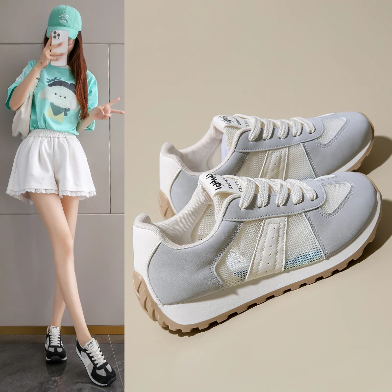 Summer Mesh Breathable German Training Shoes, Women's Thick-soled Height-increasing White Sneakers, Casual Sports Sneakers
Summer Mesh Breathable German Training Shoes, Women's Thick-soled Height-increasing White Sneakers, Casual Sports Sneakers