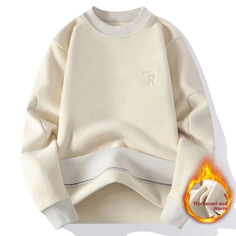 Thiened Fce Sweatirt Men's round Ne No Hat Hooded Base irt Winter Thi Double-sided Velvet Warm Top Sportswear
Thiened Fce Sweatirt Men's round Ne No Hat Hooded Base irt Winter Thi Double-sided Velvet Warm Top Sportswear