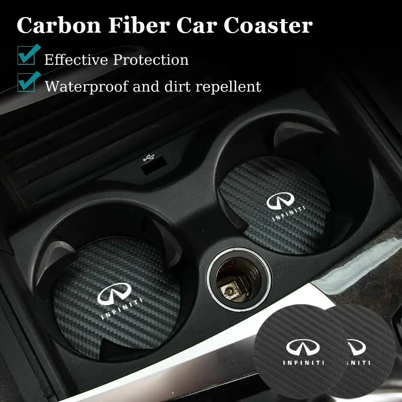 2Pcs Car Carbon Leather Water Cup Pad Anti-noise Coaster Mat For Infiniti Q50 FX35 Q30 G37 Q70 QX70 G35 Q60 QX50 QX60 QX80 QX30
2Pcs Car Carbon Leather Water Cup Pad Anti-noise Coaster Mat For Infiniti Q50 FX35 Q30 G37 Q70 QX70 G35 Q60 QX50 QX60 QX80 QX30