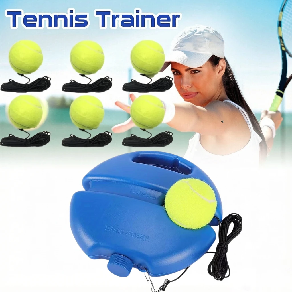 Professional Tennis Rebound Trainer - Base with Elastic Rope & Ball for Self-Practice