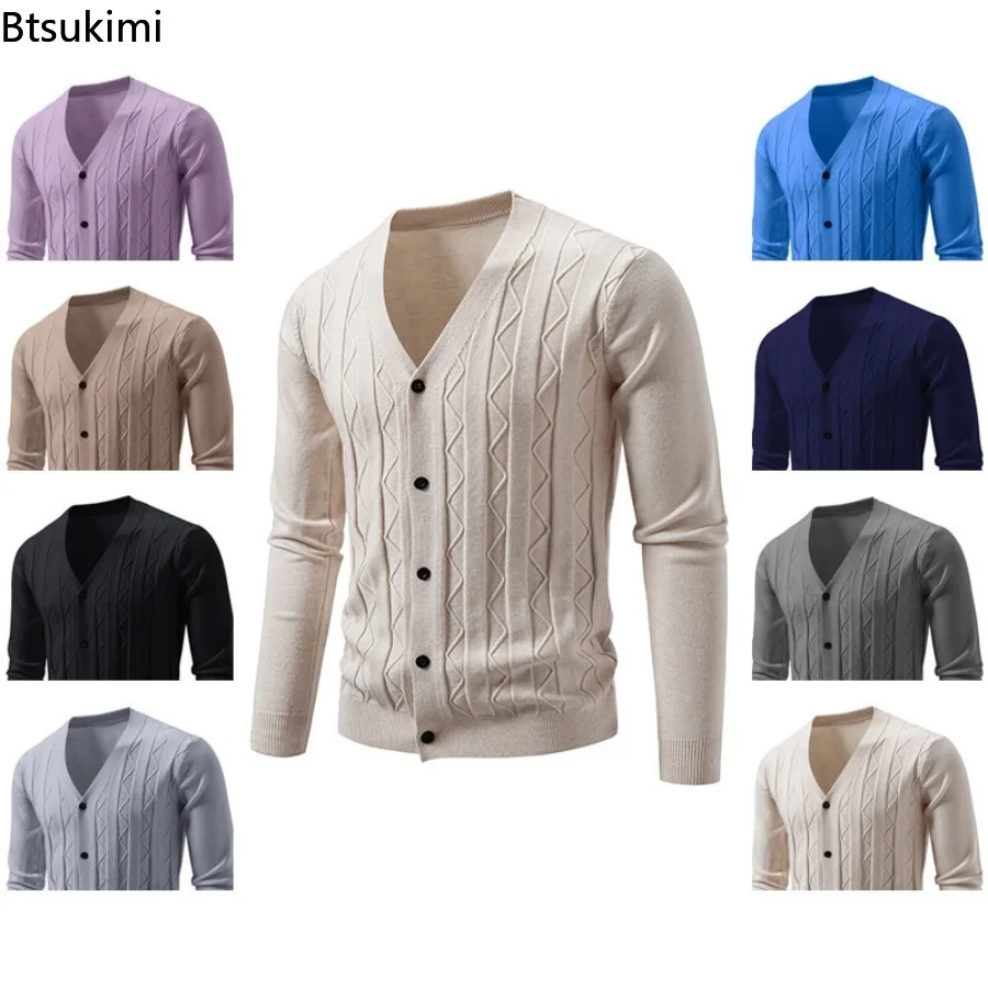 2025 Autumn Winter Men's Sweater Cardigan Fashion Slim Fit Knitted Coat for Men Single Breasted Sweatercoat Male Knit Outwear
2025 Autumn Winter Men's Sweater Cardigan Fashion Slim Fit Knitted Coat for Men Single Breasted Sweatercoat Male Knit Outwear