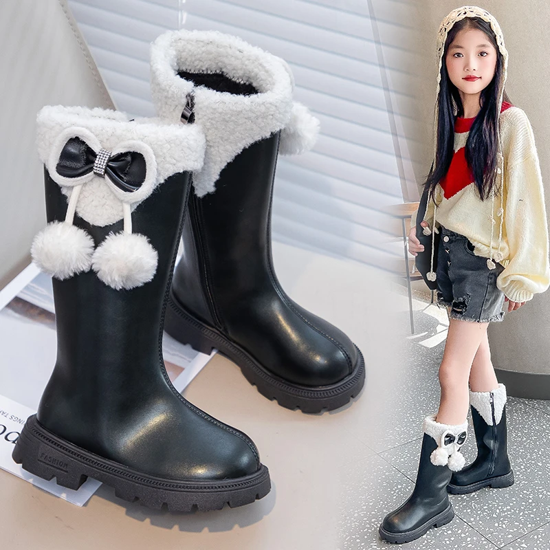 Kids Mid-calf Boots for Girls 2025 New Winter Kids Thermal Boots with Plush Ball Soft Sole Princess Girls Christmas Party Boots
Kids Mid-calf Boots for Girls 2025 New Winter Kids Thermal Boots with Plush Ball Soft Sole Princess Girls Christmas Party Boots
