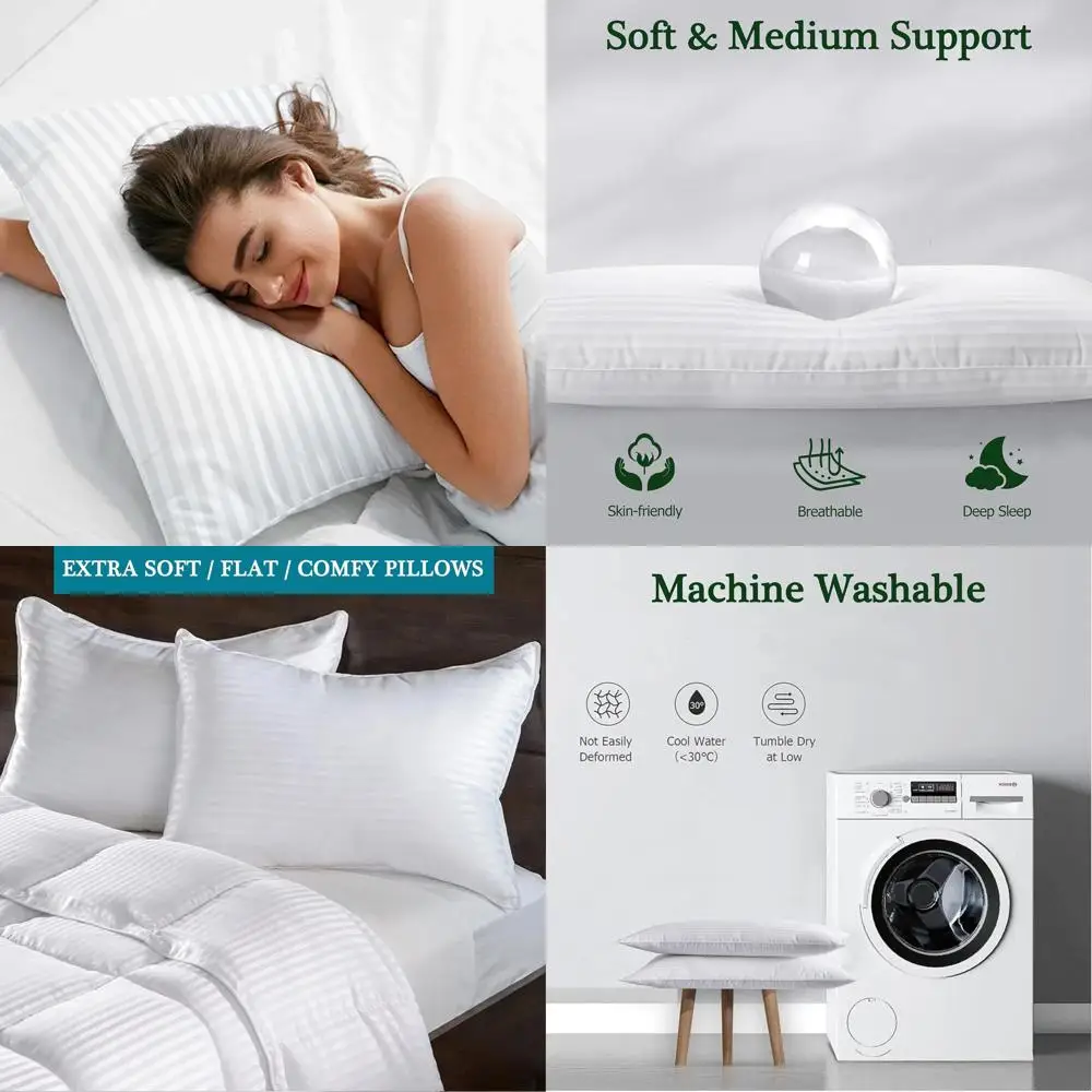 Set of 2 Standard Size Hypoallergenic Pillows, 20x26, Ideal for Side and Back Sleepers
Set of 2 Standard Size Hypoallergenic Pillows, 20x26, Ideal for Side and Back Sleepers